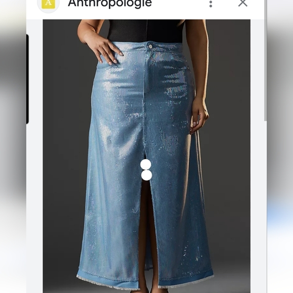 Pilcro Dresses & Skirts - Anthropologie Brand Pilcro Sequins Blue Jean Maxi Skirt